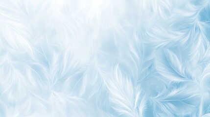Elegant light blue patterns that resemble soft petals gracefully adorning a frosted background, captivatingly beautiful