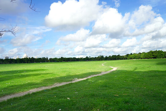 Green Playground of maidan at Kolkata, West Bengal, India