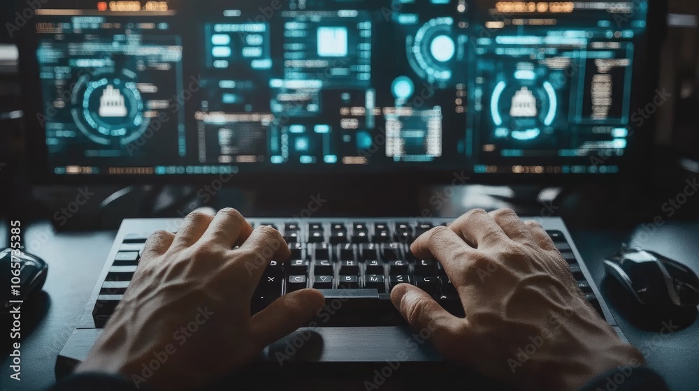 Poster analyze data trends using advanced technology and computing skills