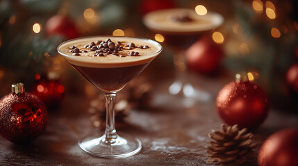 Two martinis with espresso martini cocktail