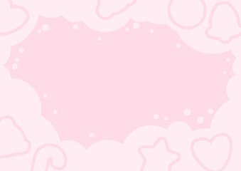 Cozy pink Christmas background with flour and traces of gingerbread molds