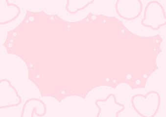 Cozy pink Christmas background with flour and traces of gingerbread molds