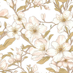 PNG Sakura wallpaper blossom pattern.