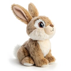 Fototapeta premium cute plush bunny toy on a white background for graphic design resources