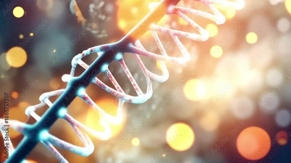 Aufkleber dna double helix: a mesmerizing close-up of a dna double helix, rendered in vivid detail against a s