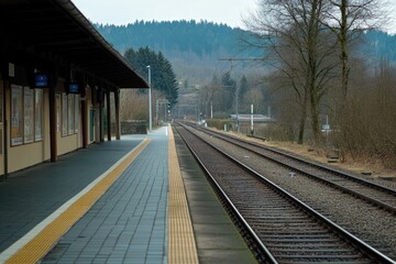 Fototapeta premium Train Station Scene