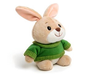 Obraz premium plush baby bunny with playful expressions on white background for decorative art