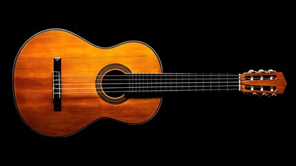 Obraz premium A guitar on a plain black background