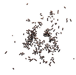 Chocolate sprinkles falling