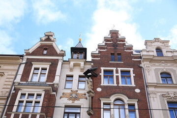 Obraz premium houses inn the cener of praga, praha, prague, czech republic