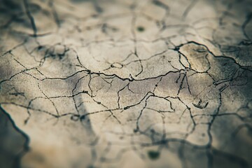Fototapeta premium Close-up View of a Vintage Map: Exploring the Details of a Journey