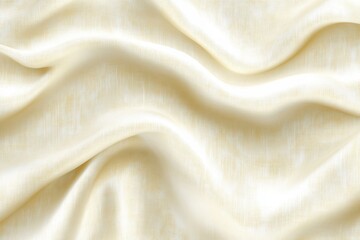 滑らかなクリーム色の布が優雅に波打つ様子を捉えた生地の表情