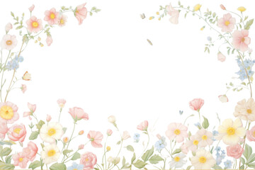 PNG Painting of margaret flower border flowers nature backgrounds.