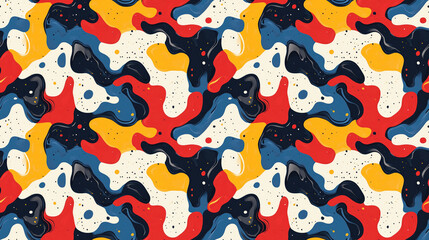 Obraz premium Seamless abstract texture pattern featuring a chaotic array of colors and shapes ideal for modern artwork and textile design