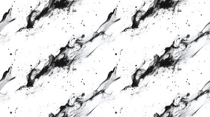 Fototapeta premium Elegant seamless pattern of black water spray on white fabric modern textile design for luxury wallpaper and home decor