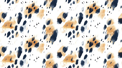 Seamless white cheetah skin pattern with watercolor details chic graphic design for modern textiles and decor