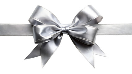 silver bow isolated on white background