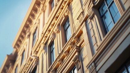 Fototapeta premium Business and finance background of building closeups.