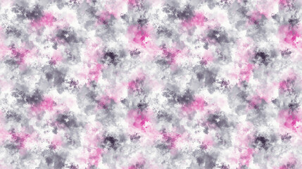Seamless pattern of traditional grey dye with pink and lavender watercolor effects perfect for fabric design and textile applications