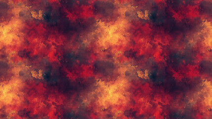 Fototapeta premium Seamless abstract pattern featuring top view of blurred dark painted light red and yellow watercolor texture ideal for graphic design and wallpaper applications
