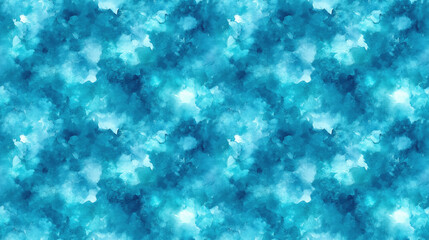 Obraz premium Seamless abstract watercolor pattern featuring a vibrant turquoise teal background suitable for textile and graphic design