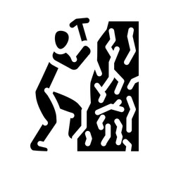 ice climbing winter sport glyph icon vector. ice climbing winter sport sign. isolated symbol illustration