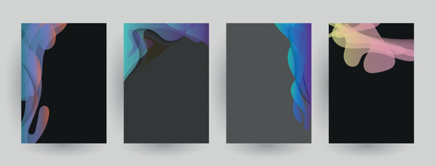 Modern abstract covers set. Abstract shapes composition. Futuristic minimal design.