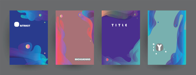 Modern abstract covers set. Abstract shapes composition. Futuristic minimal design.