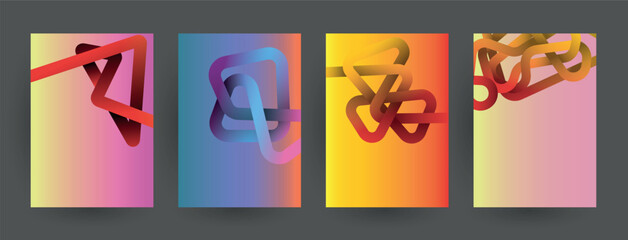 Modern abstract covers set. Abstract shapes composition. Futuristic minimal design.