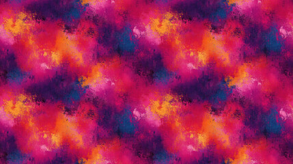 Vibrant seamless pattern of digitally painted abstract designs featuring colorful grunge textures for modern decor