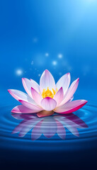 magic flower on water - blue isolated with white highlights, png