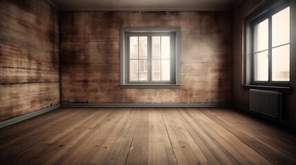 Empty Room with Wooden Floor and Natural Light