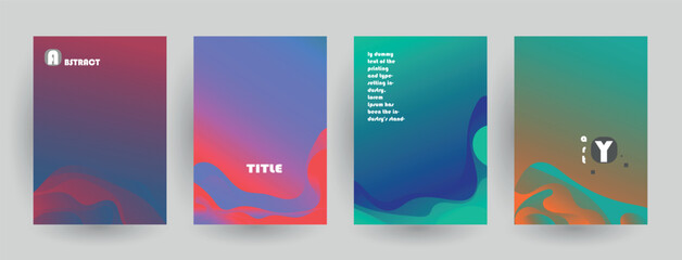 Abstract geometric pattern background for brochure cover design. Blue, yellow, red, orange, pink and green vector banner template	