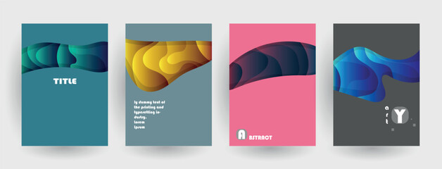 Abstract geometric pattern background for brochure cover design. Blue, yellow, red, orange, pink and green vector banner template	