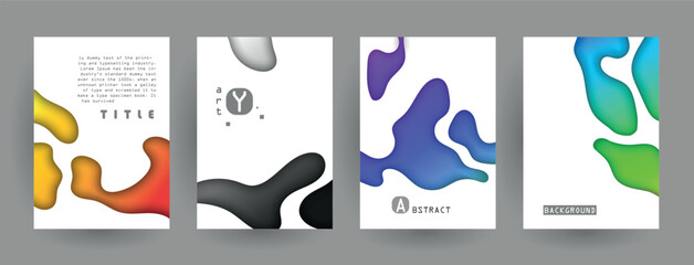 Abstract geometric pattern background for brochure cover design. Blue, yellow, red, orange, pink and green vector banner template	