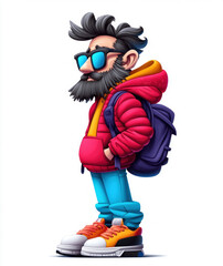Obraz premium Urban Cartoon Character in Trendy Streetwear Outfits