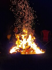 Fire pit late at night