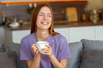 Woman Enjoying Coffee at Home in Morning