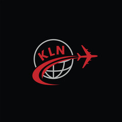 World Travel Agency Logo With Letter KLN