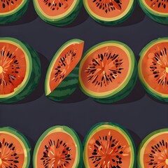Refreshing Melon Design with Bright Colors and Tropical Vibes
