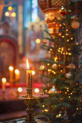 Orthodox Christmas background with magical atmosphere