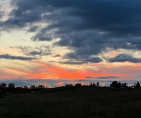 orange grey blue orange cloud sky
