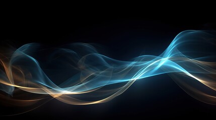 Ethereal Light Waves on Black Background