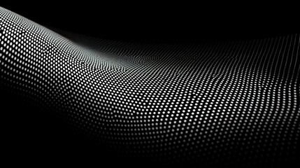 Abstract Wave of Dots on Dark Background