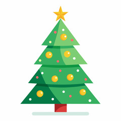 Fototapeta premium lighting Christmas tree vector style with withe background