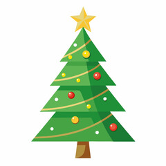 Fototapeta premium lighting Christmas tree vector style with withe background