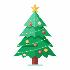 Fototapeta premium lighting Christmas tree vector style with withe background