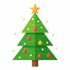 Fototapeta premium lighting Christmas tree vector style with withe background