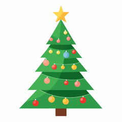 Fototapeta premium lighting Christmas tree vector style with withe background
