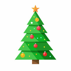lighting Christmas tree vector style with withe background